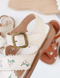 Flower Embroidered Sandals - CCMOM
