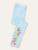 Flower Embroidery Leggings - CCMOM