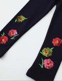 Flower Embroidery Leggings - CCMOM