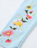 Flower Embroidery Leggings - CCMOM