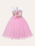 Flower Mesh Party Dress - CCMOM