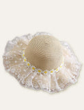 Flower Mesh Travel Straw Hat - CCMOM