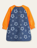 Flower Printed Denim Dress - CCMOM