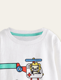 Forest Animal Guard Printed Long-Sleeved T-shirt - CCMOM