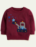 Forklift Embroidered Long-Sleeved Sweatshirt - CCMOM