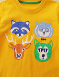 Four Animal Friends Printed Long-Sleeved T-shirt - CCMOM