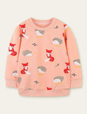 Fox Hedgehog Printed Sweatshirt - CCMOM