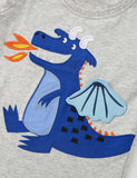 Funny Dinosaur Appliqu¡§| Long Sleeve T-shirt - CCMOM