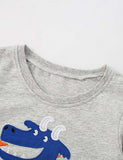 Funny Dinosaur Appliqu¡§| Long Sleeve T-shirt - CCMOM