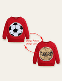 Funny Sequined Football Variable Pattern Sweatshirt - CCMOM