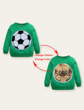 Funny Sequined Football Variable Pattern Sweatshirt - CCMOM