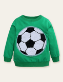 Funny Sequined Football Variable Pattern Sweatshirt - CCMOM