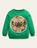 Funny Sequined Football Variable Pattern Sweatshirt - CCMOM