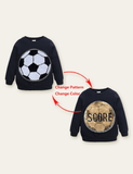 Funny Sequined Football Variable Pattern Sweatshirt - CCMOM