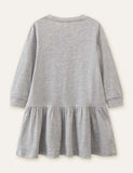 Garden Embroidered Kitten Appliqu¡§| Long Sleeve Dress - CCMOM