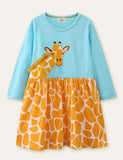 Giraffe Appliqu¡§| Long Sleeve Dress - CCMOM
