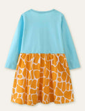 Giraffe Appliqu¡§| Long Sleeve Dress - CCMOM