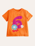 Girl Animal Digital Appliqu¡§| Crew Neck T-shirt - CCMOM
