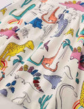 Girl Dinosaur Full Print Short Sleeves Dress - CCMOM