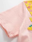Girl Giraffe Appliqu¡§| Short Sleeves T-shirt - CCMOM