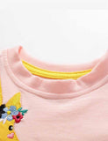 Girl Giraffe Appliqu¡§| Short Sleeves T-shirt - CCMOM