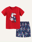Girl's Cartoon Embroidered Short Sleeve Suit - CCMOM