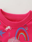 Girls' Cartoon Unicorn Rainbow Printing Sweatshirt - CCMOM