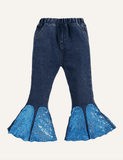 Girls Denim Bell-Bottom Pants