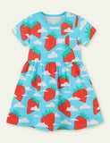 Girls Knitted Cotton Cartoon Round Neck Princess Dress - CCMOM