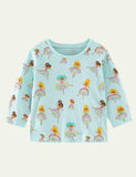 Girls' Printed Long-Sleeved Bottoming Shirt - CCMOM