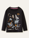 Glowing Animal Printed Long Sleeve T-shirt - CCMOM