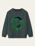 Glowing Shark Printed Sweatshirt - CCMOM