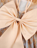 Gold Bow Embroidered Mesh Party Dress - CCMOM