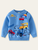 Grab Car Printed Long-Sleeved Sweater - CCMOM