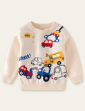 Grab Car Printed Long-Sleeved Sweater - CCMOM