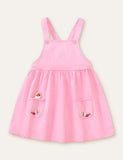 Guinea Pig Flower Embroidered Strap Dress + Long Sleeve T-shirt - CCMOM
