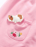 Guinea Pig Flower Embroidered Strap Dress + Long Sleeve T-shirt - CCMOM