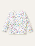 Guinea Pig Flower Embroidered Strap Dress + Long Sleeve T-shirt - CCMOM