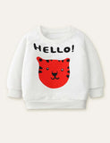 Hello Cat Printed Sweatshirt - CCMOM