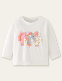 Horse Head Printed Long-Sleeved T-shirt - CCMOM