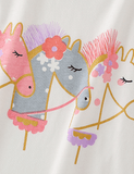 Horse Head Printed Long-Sleeved T-shirt - CCMOM