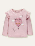 Hot Air Balloon Appliqu¡§| Long Sleeve T-shirt - CCMOM