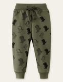Illustration Dinosaur Printed Sweatpants - CCMOM