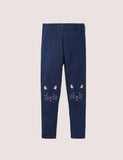 Kitten Embroidered Leggings - CCMOM