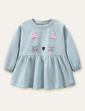 Kitten Embroidery Sweatshirt + Animal Printed Leggings - CCMOM