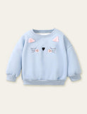 Kitten Embroidery Velvet Thicken Sweatshirt - CCMOM