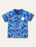 Letter Printed Polo T-shirt - CCMOM