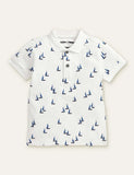 Letter Printed Polo T-shirt - CCMOM