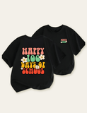 Letter Small Flower Printed School T-shirt - CCMOM