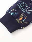 Line Printed Dinosaur Cartoon Casual Trousers - CCMOM